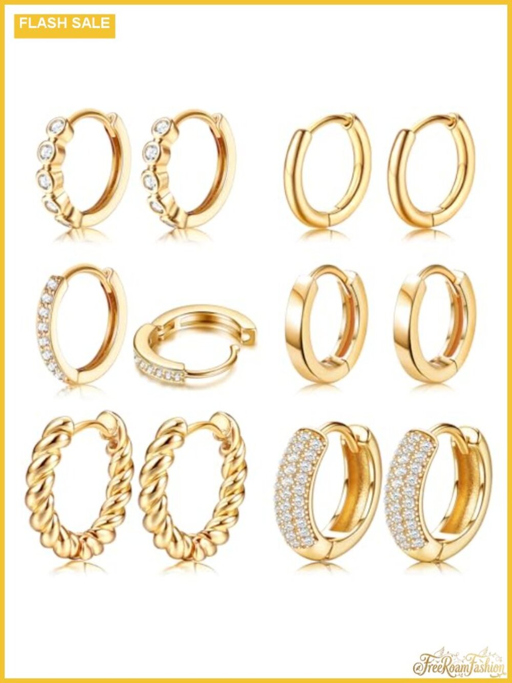 18K Gold Filled Chunky Hoop Earrings for Women Non Tarnish Hypoallergenic 6